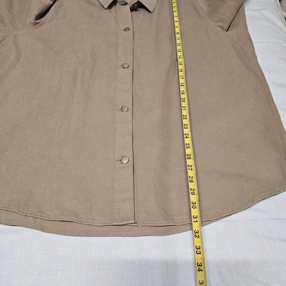 Eileen Fisher Classic Collared Jacket Women Size 2X Brown - Picture 9 of 12
